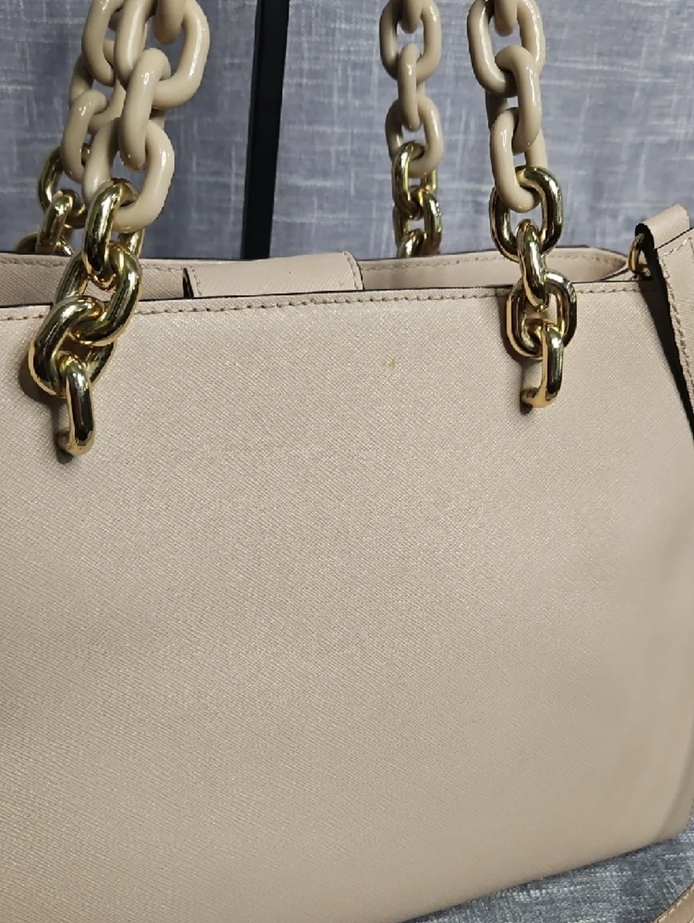 Michael Kors Blush Pink Saffiano Satchel with Gold Hardware